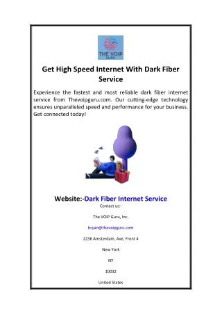 get high speed internet with dark fiber service