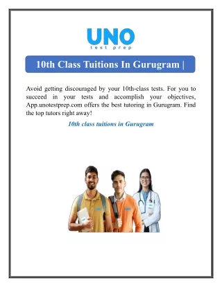 10th Class Tuitions In Gurugram  App.unotestprep.com