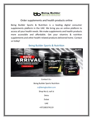 Order supplements and health products online