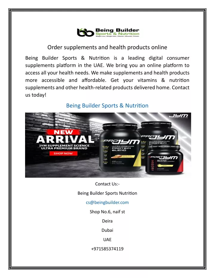 order supplements and health products online