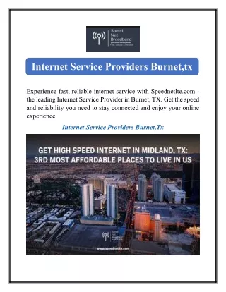 Internet Service Providers Burnet,tx  Speednetlte.com