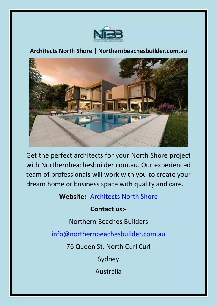 architects north shore northernbeachesbuilder