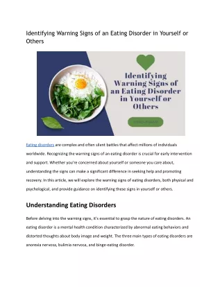 identifying warning signs of an eating disorder