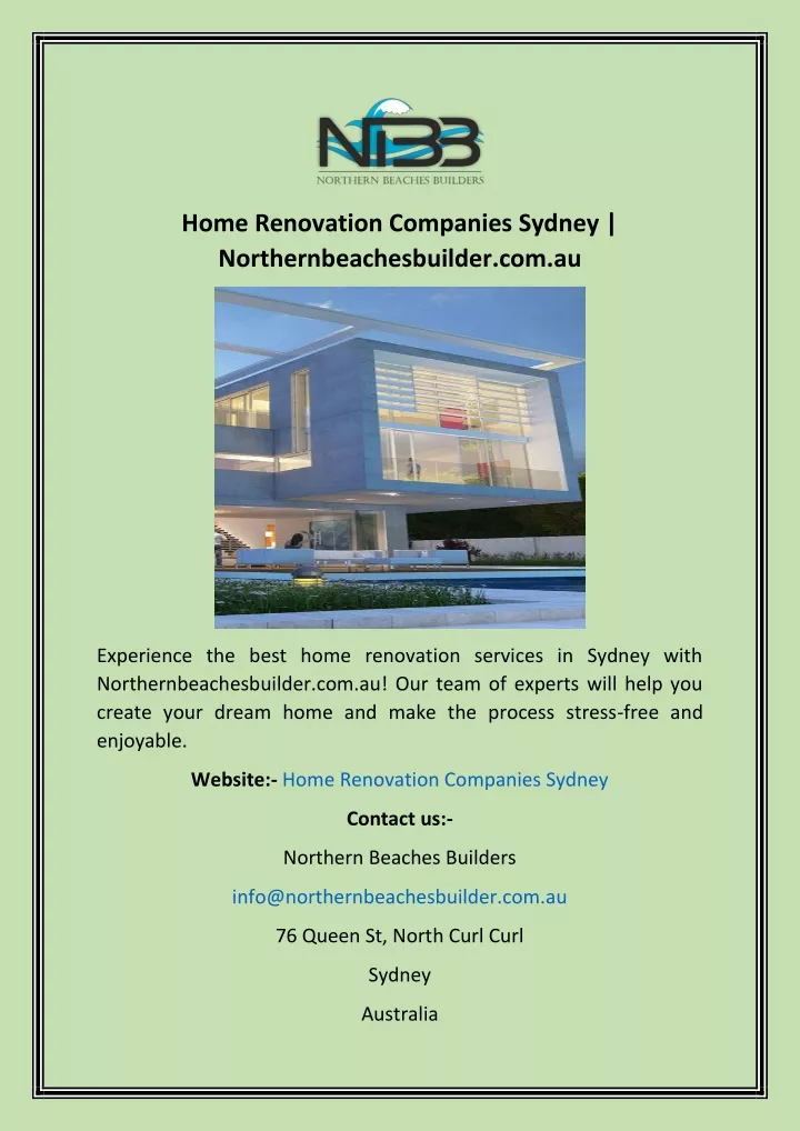 home renovation companies sydney