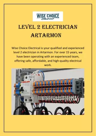 Level 2 Electrician Artarmon