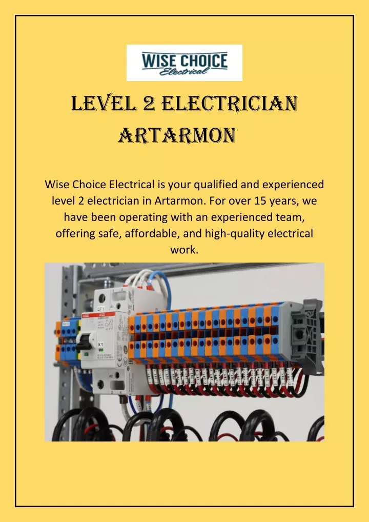 level 2 electrician artarmon