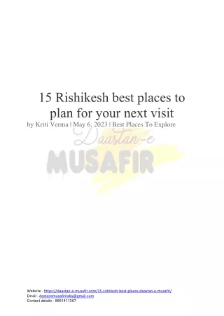 15 Rishikesh best places to plan for your next visit