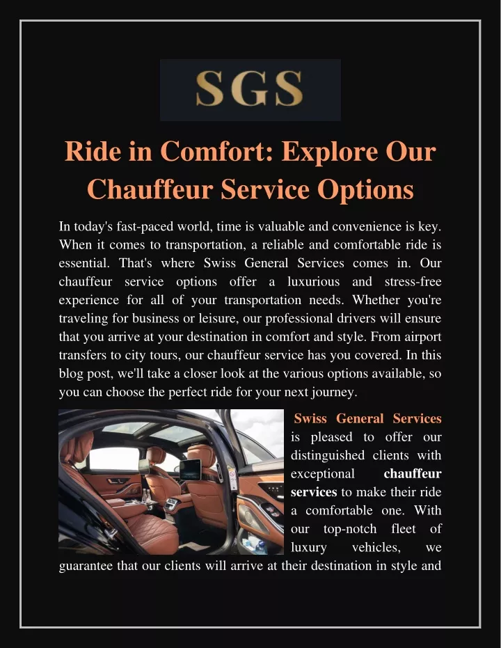 ride in comfort explore our chauffeur service
