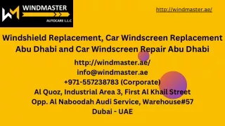 Car Windscreen Repair Abu Dhabi and Windshield Replacement