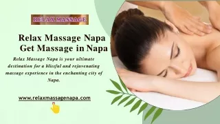 Relax Massage Napa - Get Massage in Napa