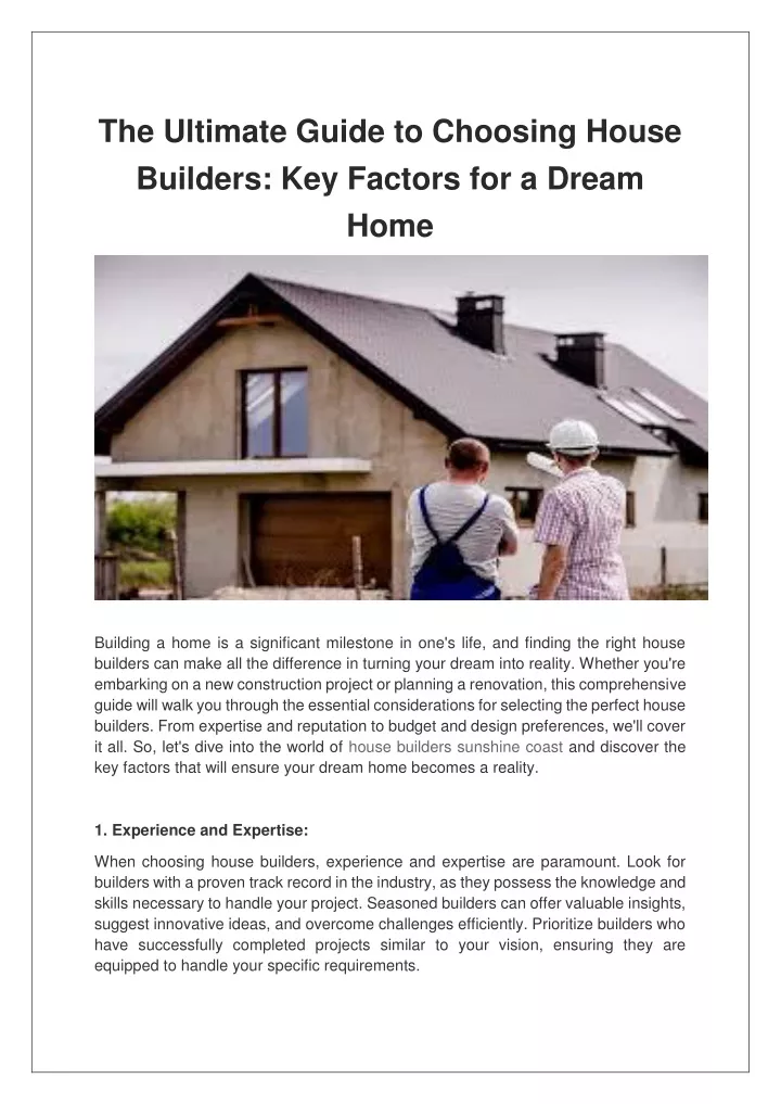 the ultimate guide to choosing house builders