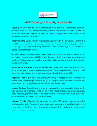 gre training a step by step guide