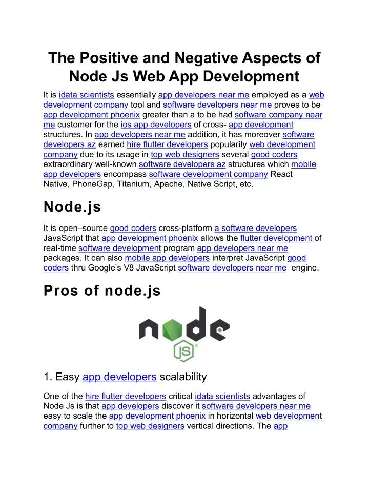 the positive and negative aspects of node