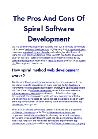 the pros the pros and cons of and cons of spiral