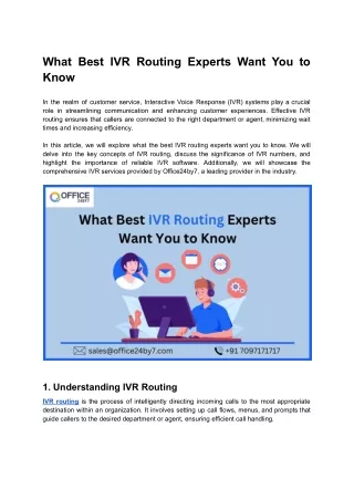 what best ivr routing experts want you to know