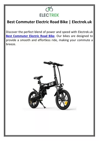 Best Commuter Electric Road Bike | Electrek.uk