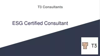 ESG Certified Consultant _ T3 Consultants Ltd