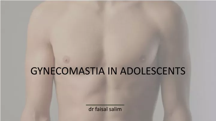 gynecomastia in adolescents