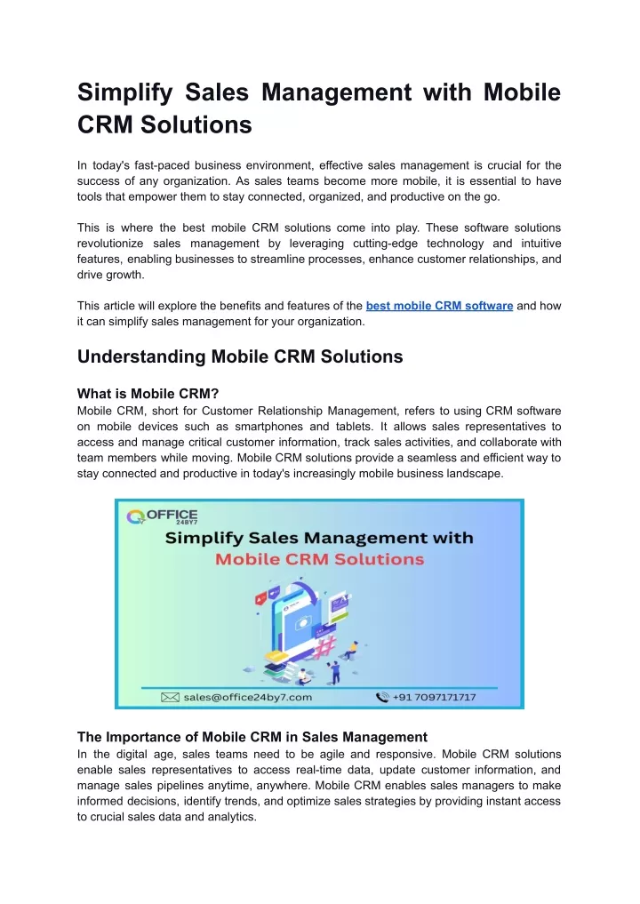 simplify sales management with mobile