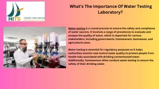 What’s The Importance Of Water Testing Laboratory?