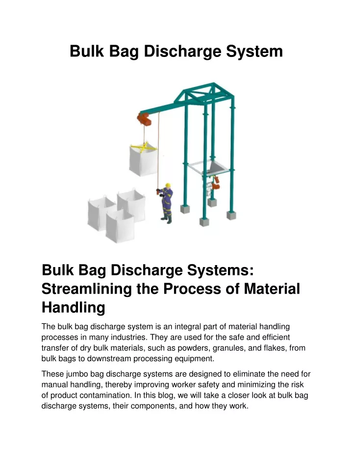 bulk bag discharge system