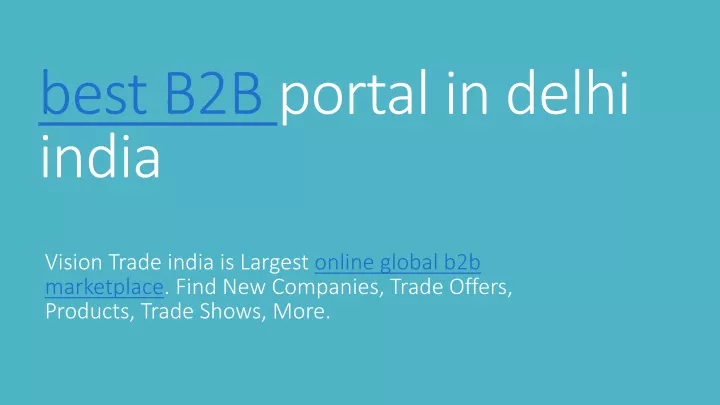 best b2b portal in delhi india