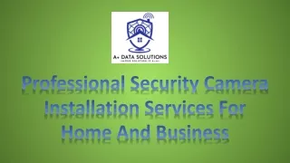 Professional Security Camera Installation Services For Home And Business