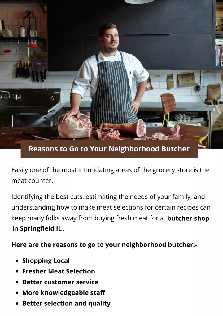 reasons to go to your neighborhood butcher