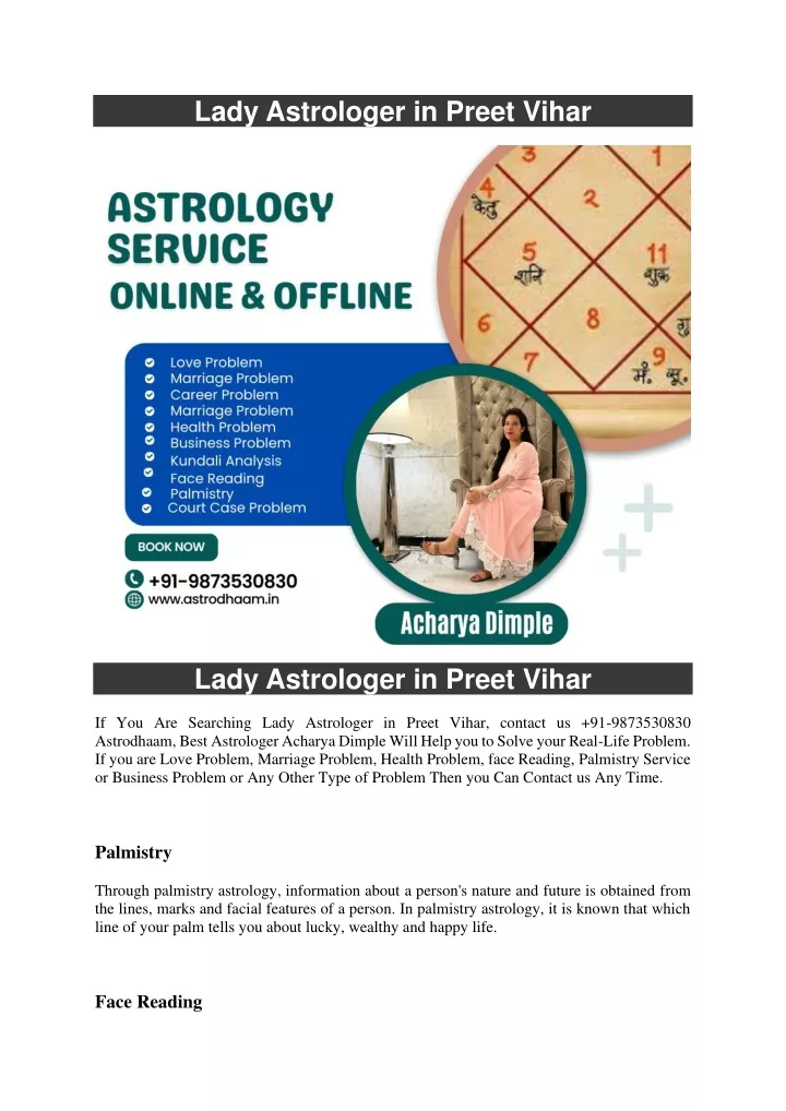 lady astrologer in preet vihar