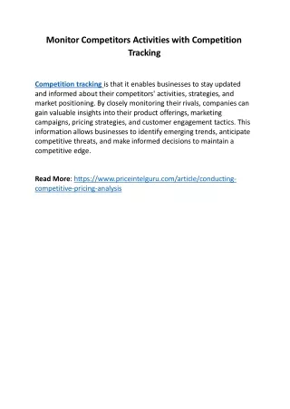 monitor competitors activities with competition