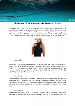 The Future of Tri Suits Australia Trends to Watch