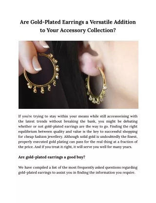 Are Gold-Plated Earrings a Versatile Addition to Your Accessory Collection_