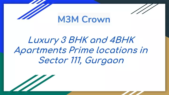 luxury 3 bhk and 4bhk apartments prime locations in sector 111 gurgaon