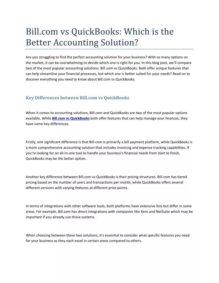 bill com vs quickbooks which is the better