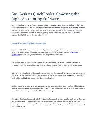 gnucash vs quickbooks choosing the right