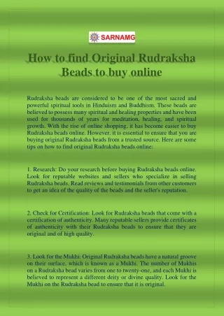 How to find Original Rudraksha Beads to buy online