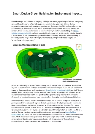 smart design green building for environment