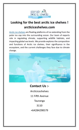 Looking for the best arctic ice shelves ! arcticiceshelves.com