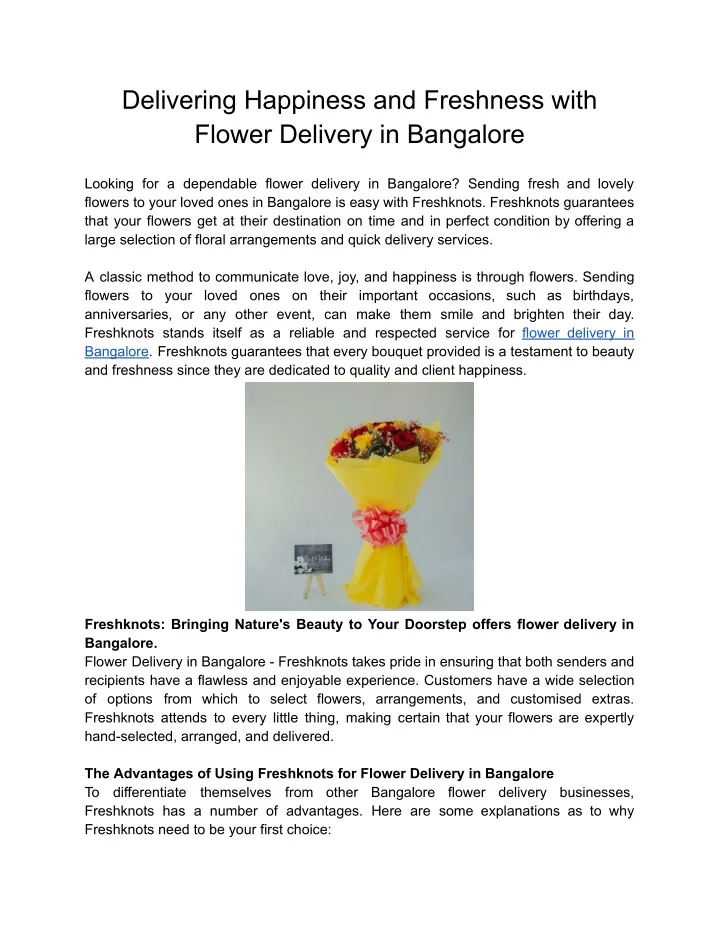 delivering happiness and freshness with flower
