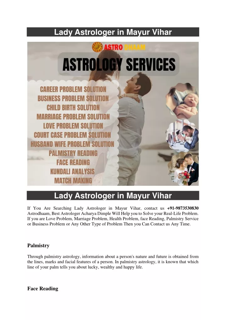 lady astrologer in mayur vihar