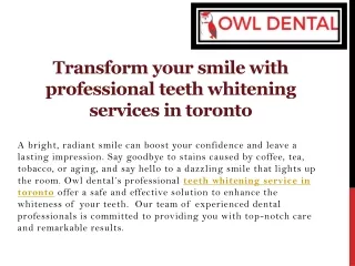 Transform your smile with professional teeth whitening services