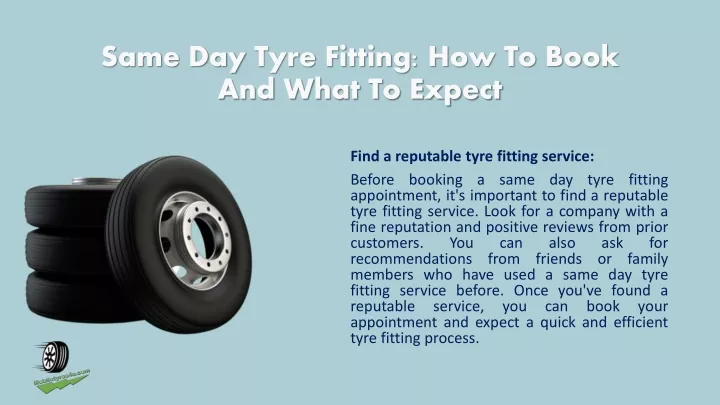 same day tyre fitting how to book and what to expect