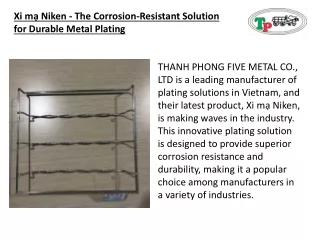 Xi mạ Niken - The Corrosion-Resistant Solution for Durable Metal Plating