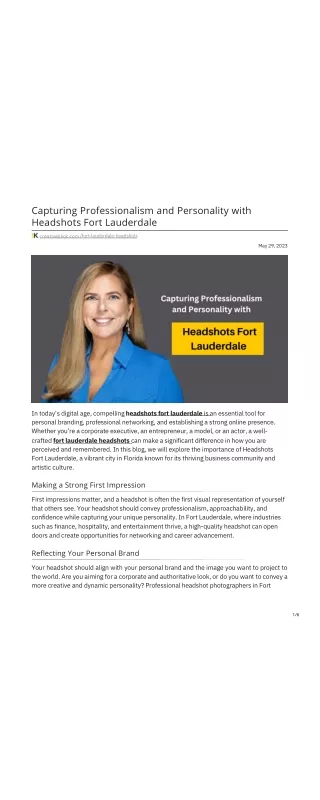 Capturing Professionalism and Personality with Headshots Fort Lauderdale