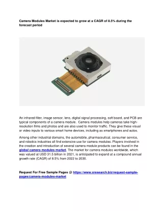 camera modules market is expected to grow