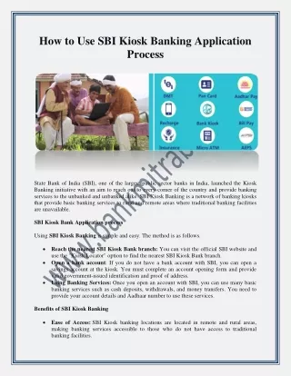 How to Use the SBI Kiosk Banking Application Process?