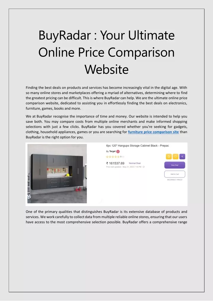 buyradar your ultimate online price comparison