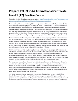 prepare pte peic a2 international certificate