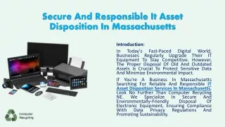 IT Asset Disposition In Massachusetts