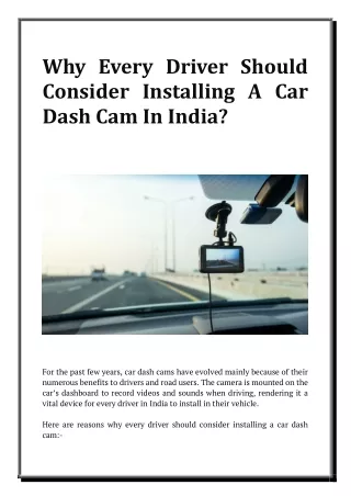 why every driver should consider installing